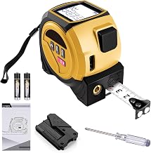 3 in 1 Digital Tape Measure - 60m Range Finder with Cross Lines and 5M Steel Tape Measure with LCD Display Tape Measure Distance Surface Volume