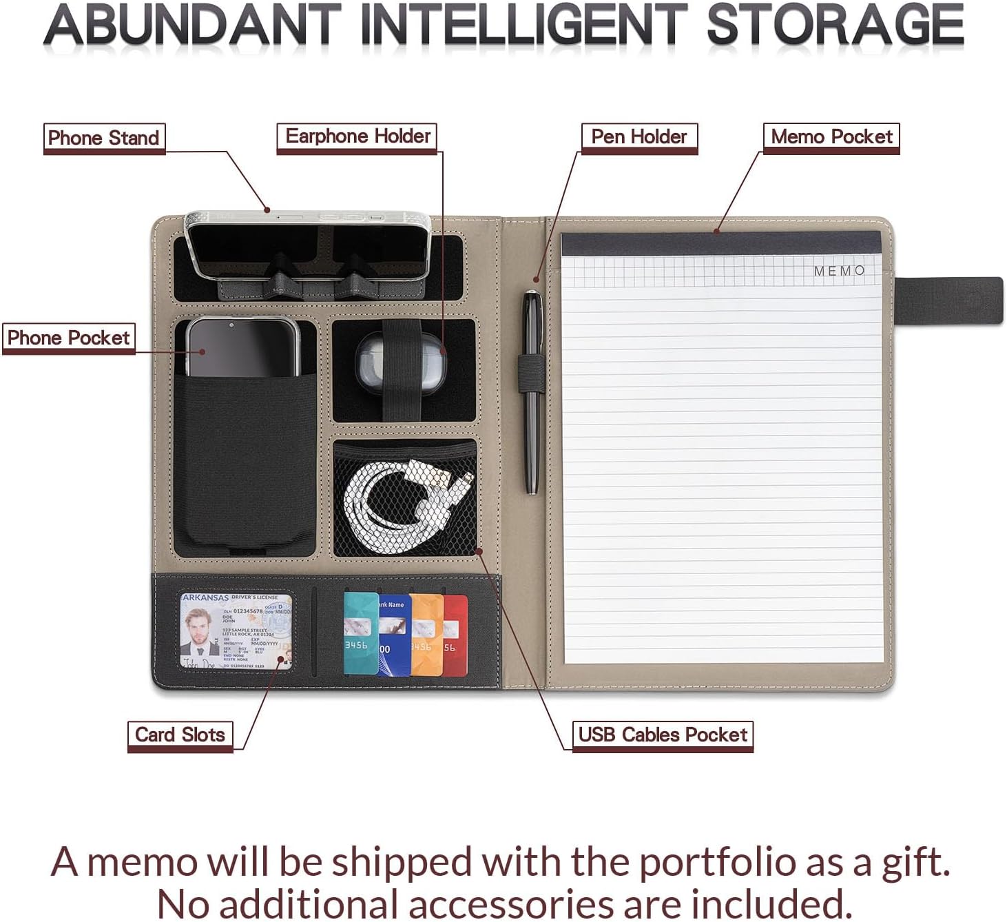 Business Portfolio Organizer for Men, Men Gifts Husband Boyfriend, Portfolio with Pockets for Papers, Documents, Padfolio Organizer Folder, Work Gift, Son Graduates First Job Interview College