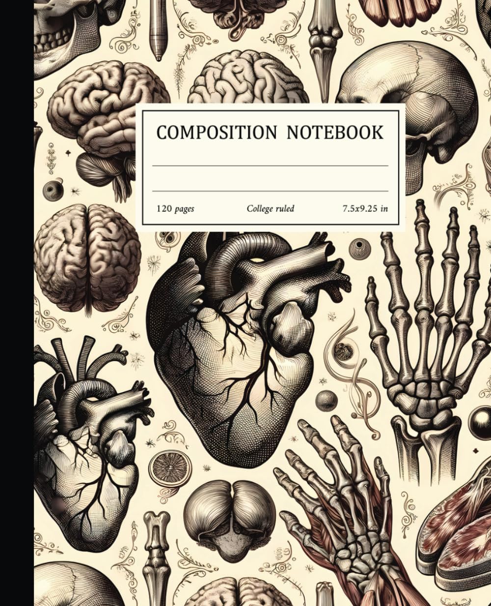 Composition Notebook College Ruled: 120-Paged Human Anatomy Vintage Medical Illustration | Preppy Aesthetic | Perfect for Medical Students & Professionals