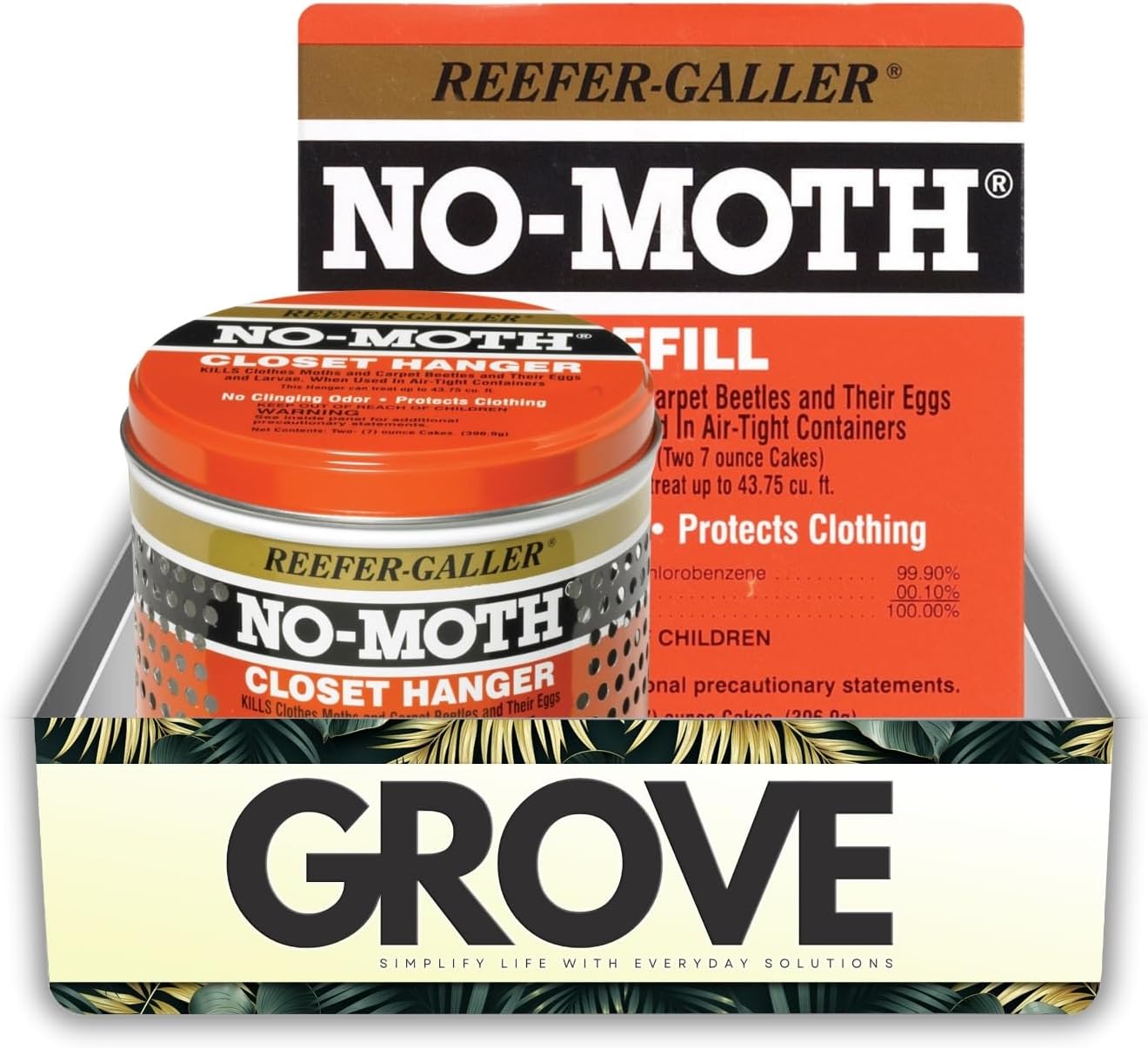 Reefer-Galler NO-Moth Moth Balls 14 oz Bundle with NO-Moth Moth Balls 7 oz – Helps Control Fabric Pests in Indoor Storage and Enclosed Spaces – Gift Set (2 Items)