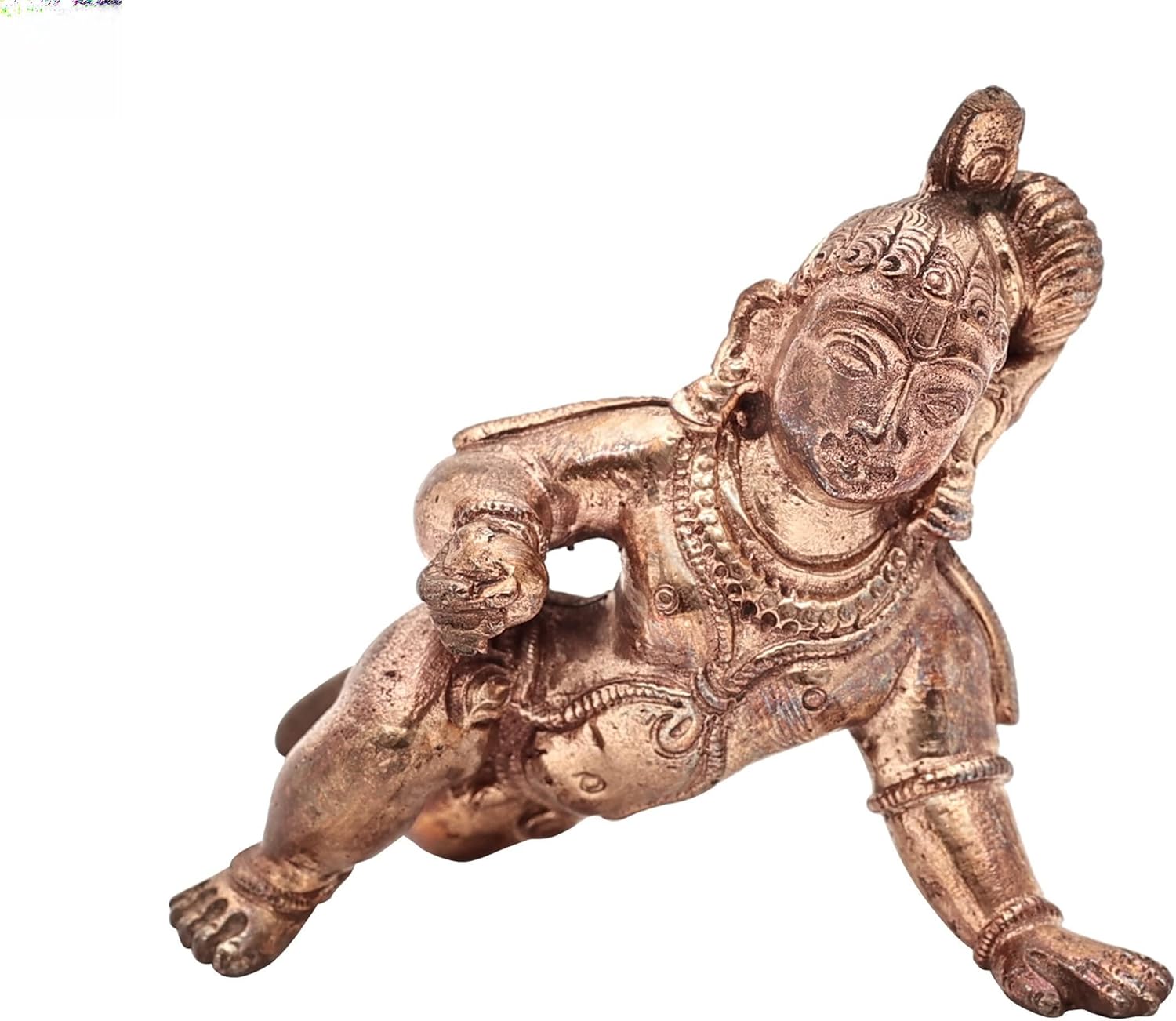 Exotic India 2.5" Small Laddoo Gopala | Handmade | Madhuchista Vidhana (Lost-Wax) | Panchaloha Bronze from Swamim