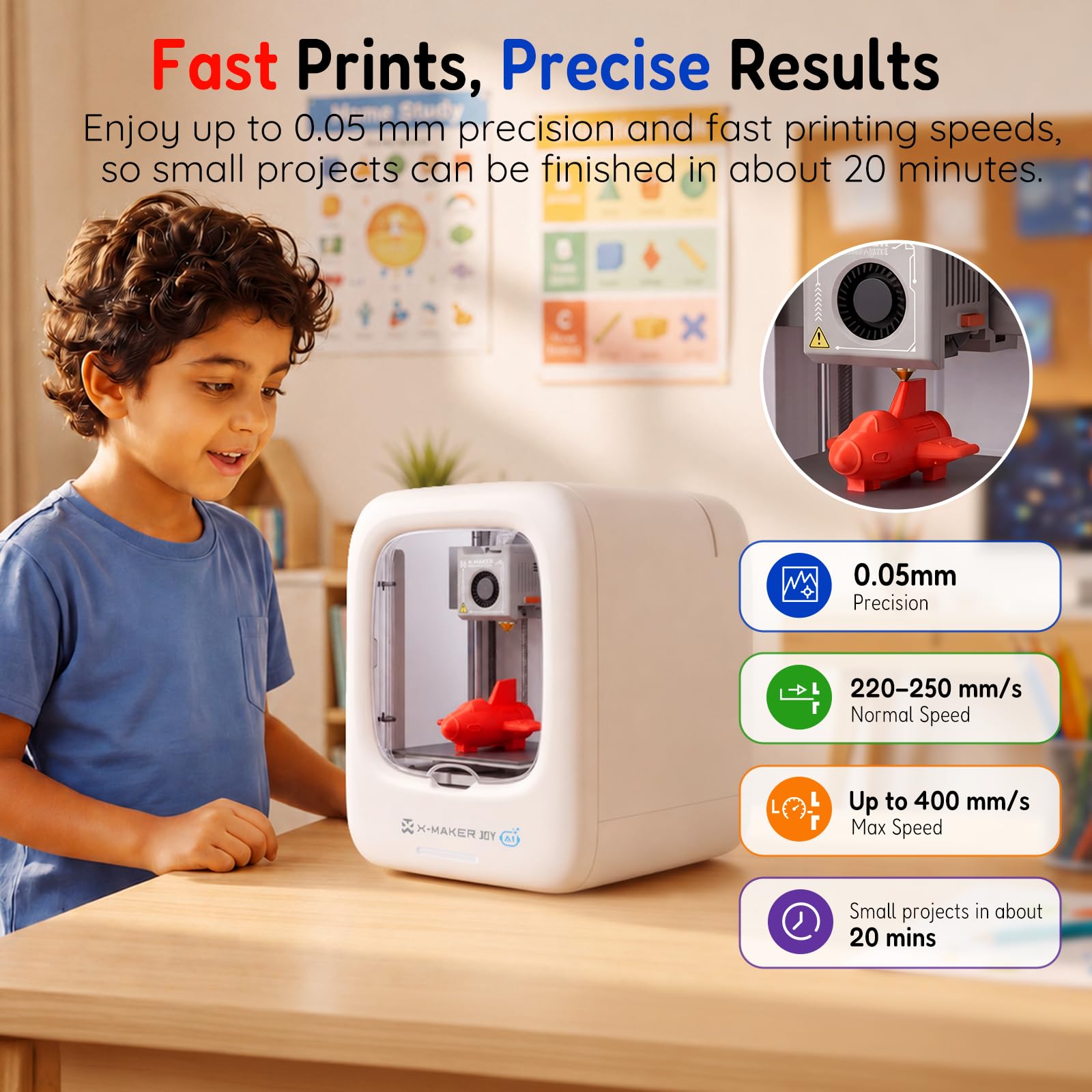 Entina TINA2S 3D Printers with WiFi Cloud Printing, Fully Assembled with Auto Leveling, Huge Library, DIY Mini 3D Printer for Beginners and Kids, High Precision 3D Printer for Home, Office & School thumbnail 11