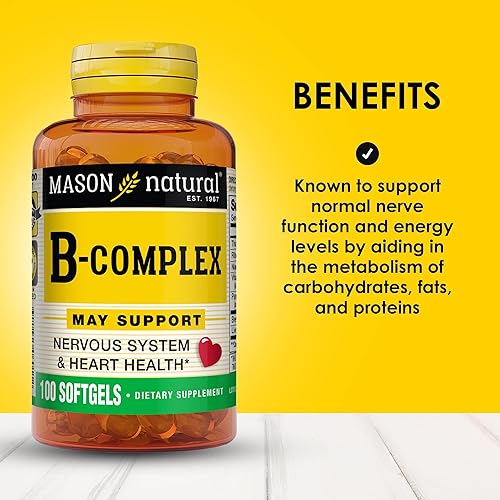 Vista 2 de Mason Vitamins B Complex - Cápsulas blandas multivitamínicas, 100 unidades (paquete de 3)