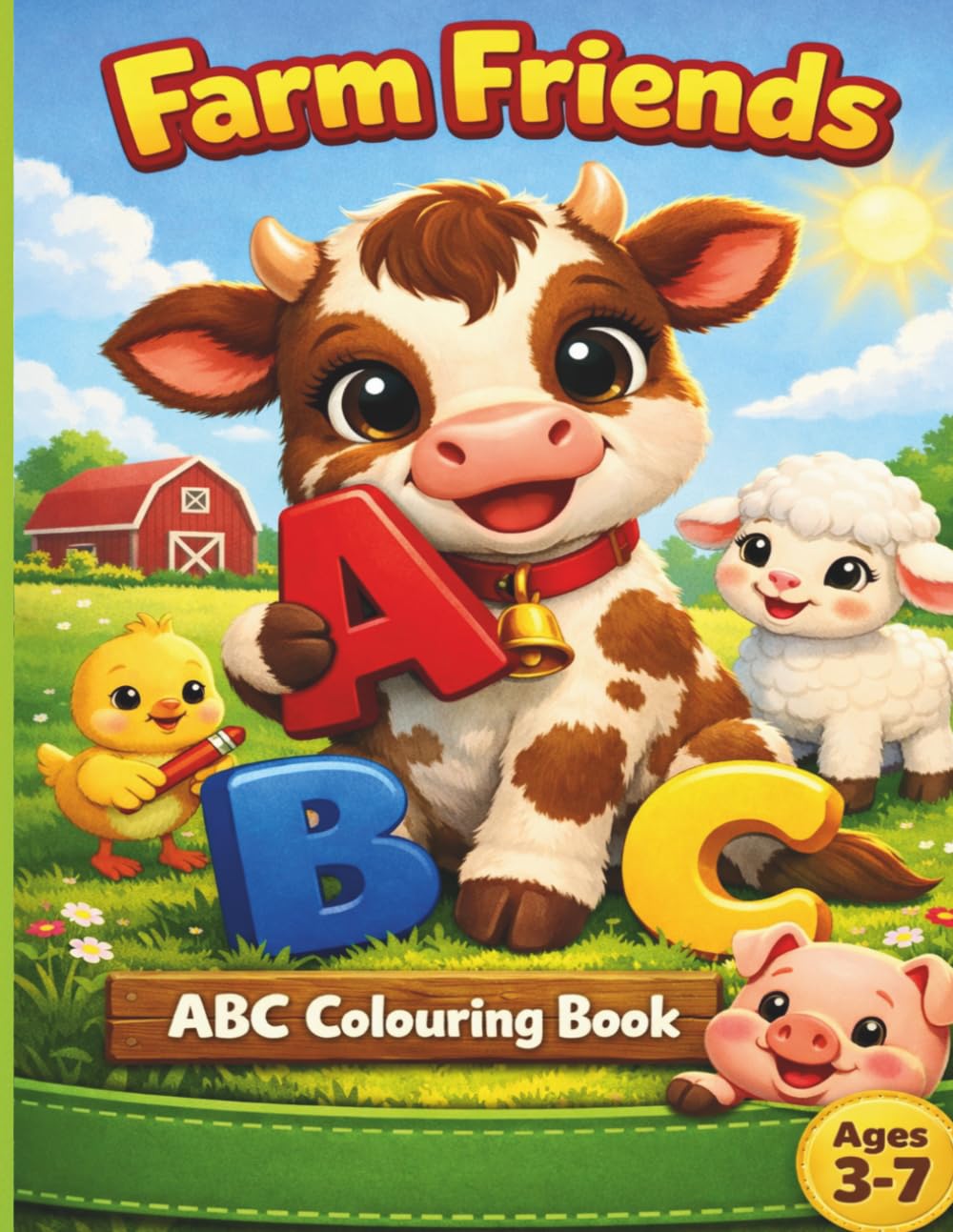 Farm Friends ABC Colouring Book: Learn Your ABCs With Farm Animals, Fruits & Vegetables