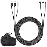 Skywin 3-in-1 Round HTC Vive Compatible Cable (5 Meters / 16 Feet), Replacement 3-in-1 Connection Cable for HTC Vive Headset and Linkbox (Black)