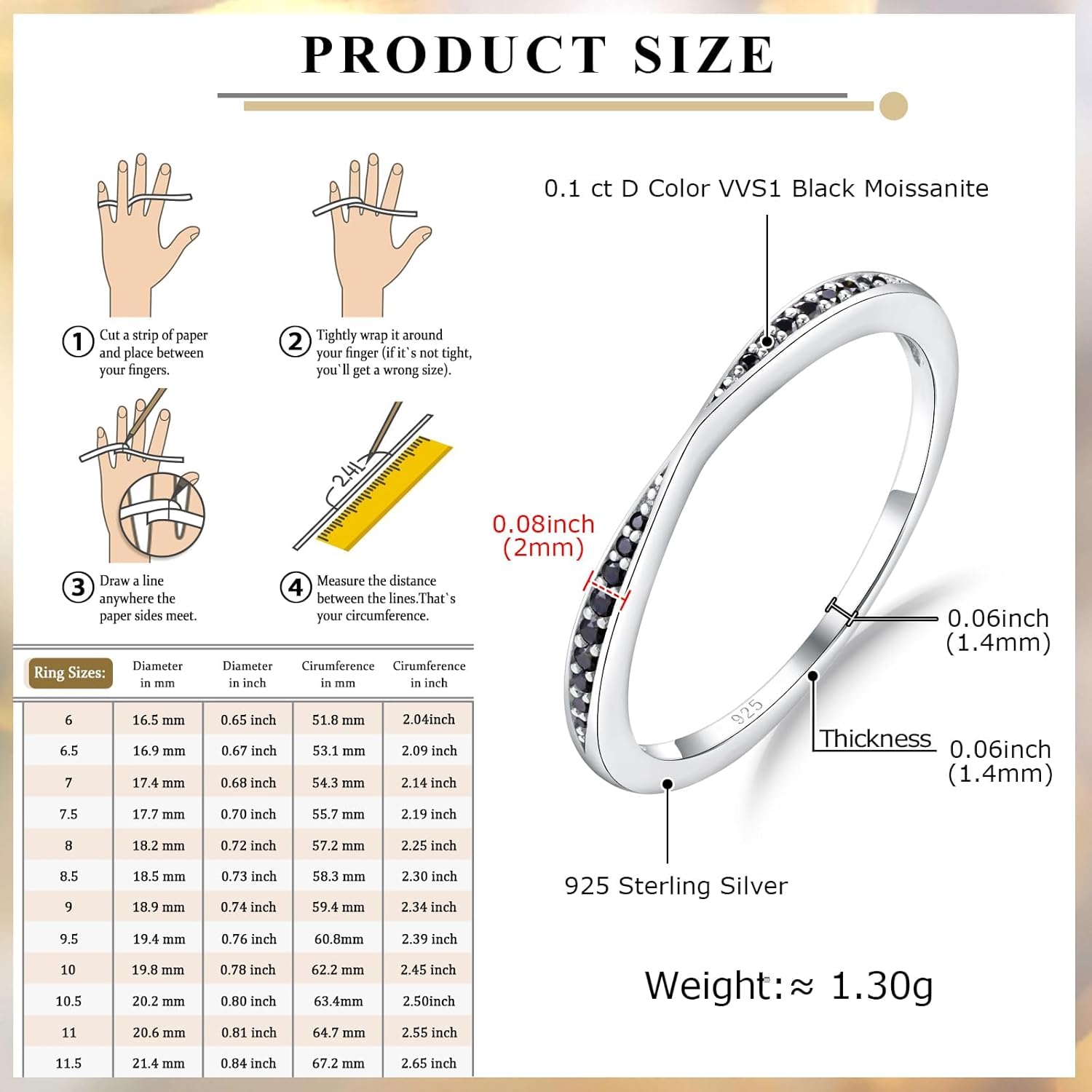 Channel Set Moissanite/Blue Sapphire/Emerald/Ruby Wedding Band 925 Sterling Silver 2mm Width Stackable Birthstone Rings for Lover Women Bow Ring, Size 6 to 10 (Send Gift Box) - Image 3