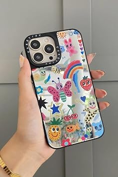 iPhone 14 Pro Max İle Uyumlu Aynalı Telefon Kılıfı – Şok Darbe Koruması, Çizilmez Ayna Kapak, Kamera Koruyucu Kapak, Kadın ve Erkek için Şık Koruyucu Kılı (Çıplakmu)