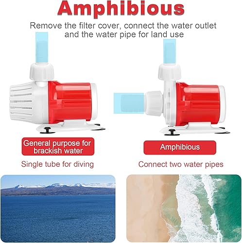 Miniatura 4 de DC 12V Bomba sumergible 20W Bomba de agua portátil para acuario 1200LH Bombas de alto flujo Conversión de frecuencia Bomba de CC sin escobillas
