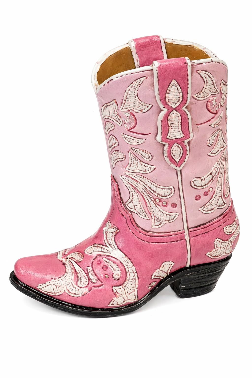 The Bridge Collection Pink Rustic Cowboy Boot Figurine, Western Style Decorative Sculpture