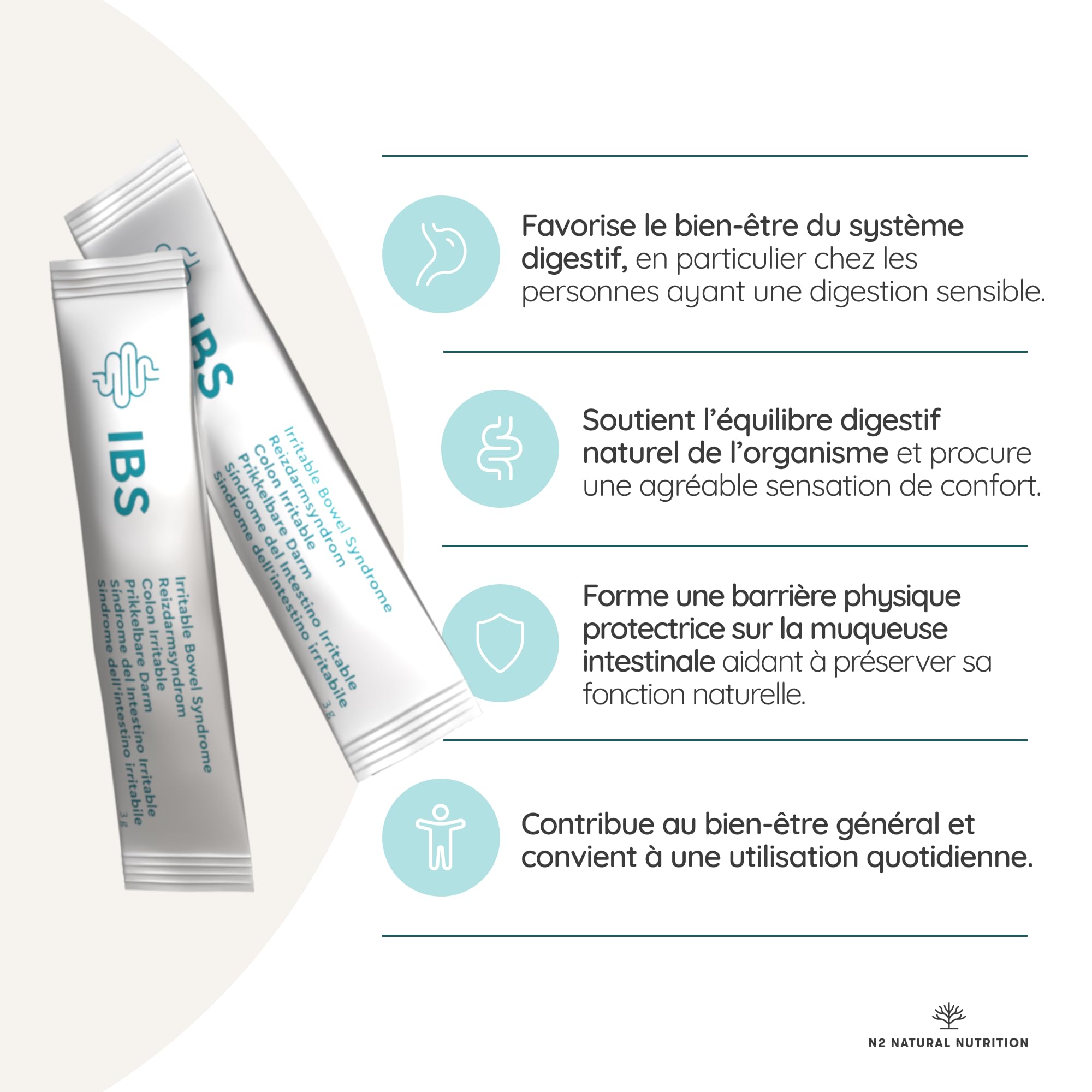 Colon Balance. Syndrome du Côlon Irritable (SCI). Aloe Barbadensis 250 mg. Développé avec l’Université de Göteborg. Traitement 30 jours. Ballonnements et douleurs abdominales. CE. N2 Natural Nutrition