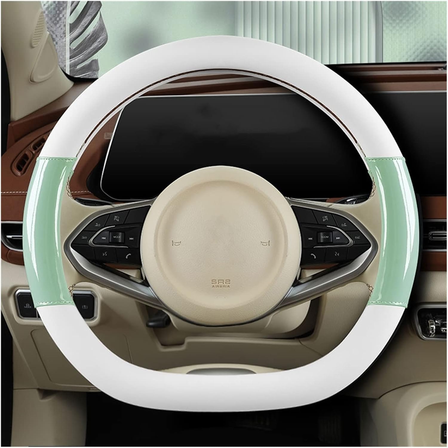 Car Steering Wheel Cover Set Car Steering Wheel Cover D Type Fiber Crystal Leather Elegant and Good for Car Interiors (Color : 1#)