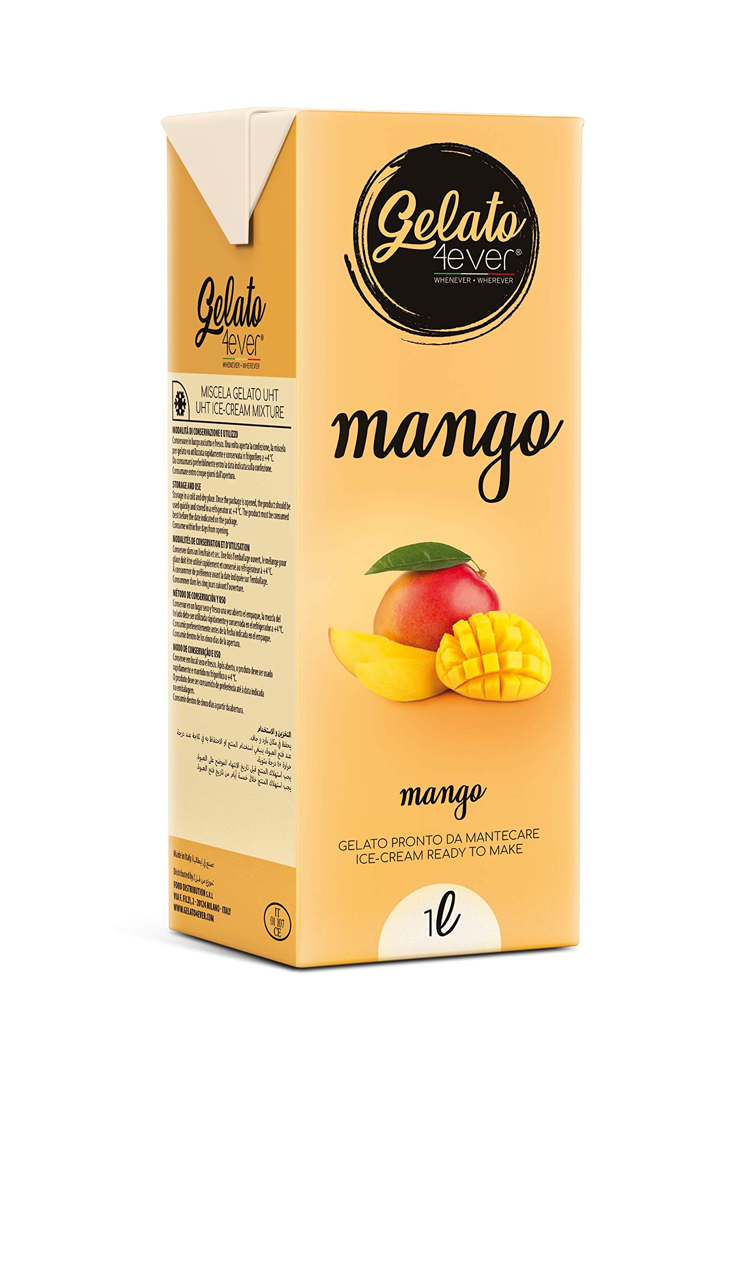 Gelato 4ever - helado listo para batir (Mango)