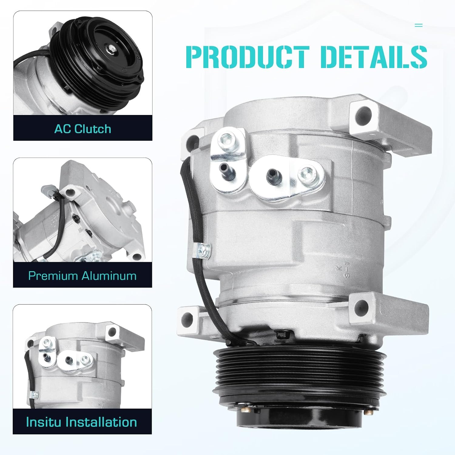 AC Compressor with A/C Clutch Compatible with Chevrolet Express 1500 4.3L, Express 2500 3500 6.6L 2008 2009, Fit for GMC Savana 1500 4.3L 5.3L/ Savana 2500 4.8L 6.0L 2008-2009, ‎CO 28000C