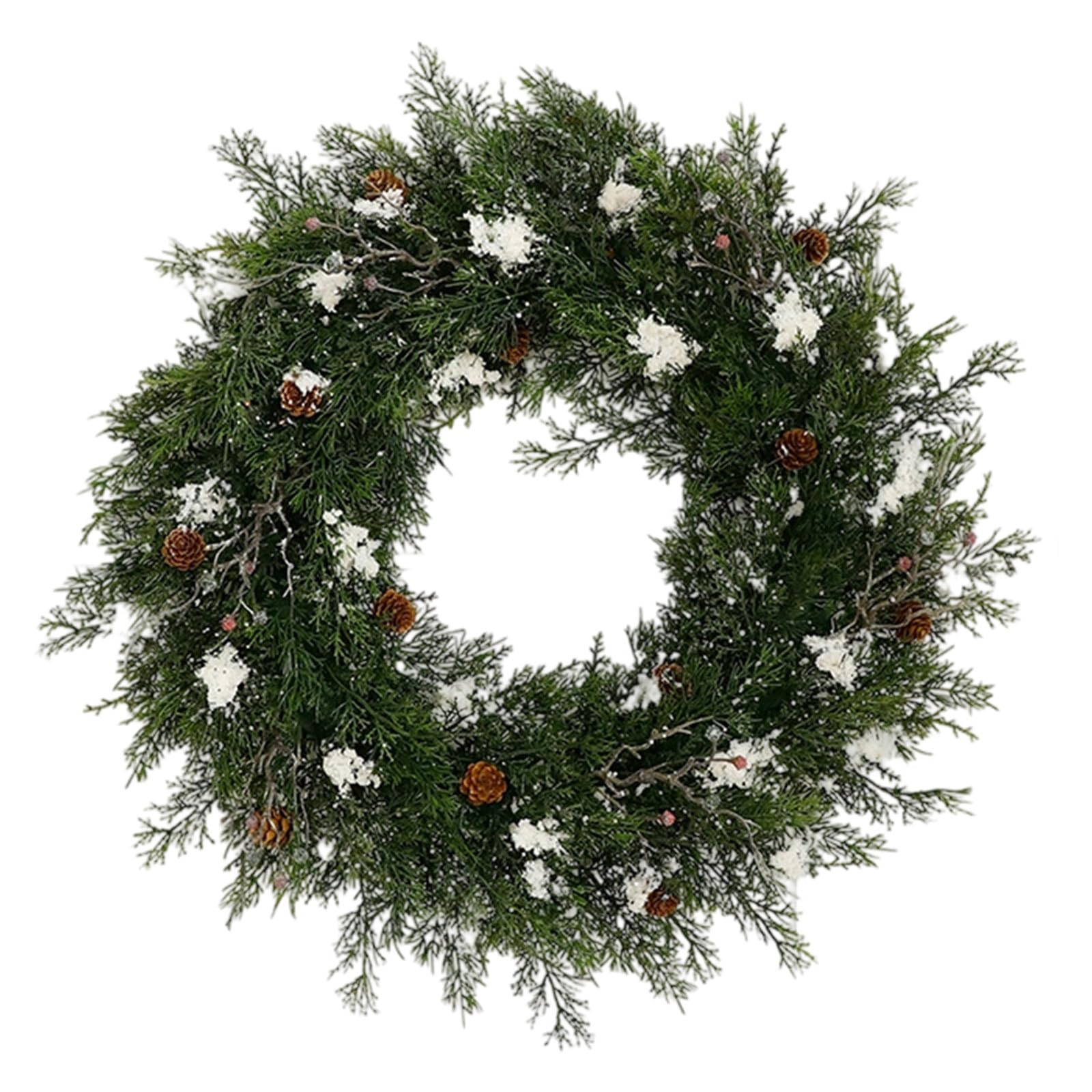 Weihnachtskränze Für Haustür,24 Zoll Tannenkranz,Tür Weihnachtskranz Mit Stechpalmenblättern,60cm Künstliche Weihnachtskranz Winterkranz Für Outdoor Indoor, Riff, Fenster, Wand, Weihnachtsdekoration