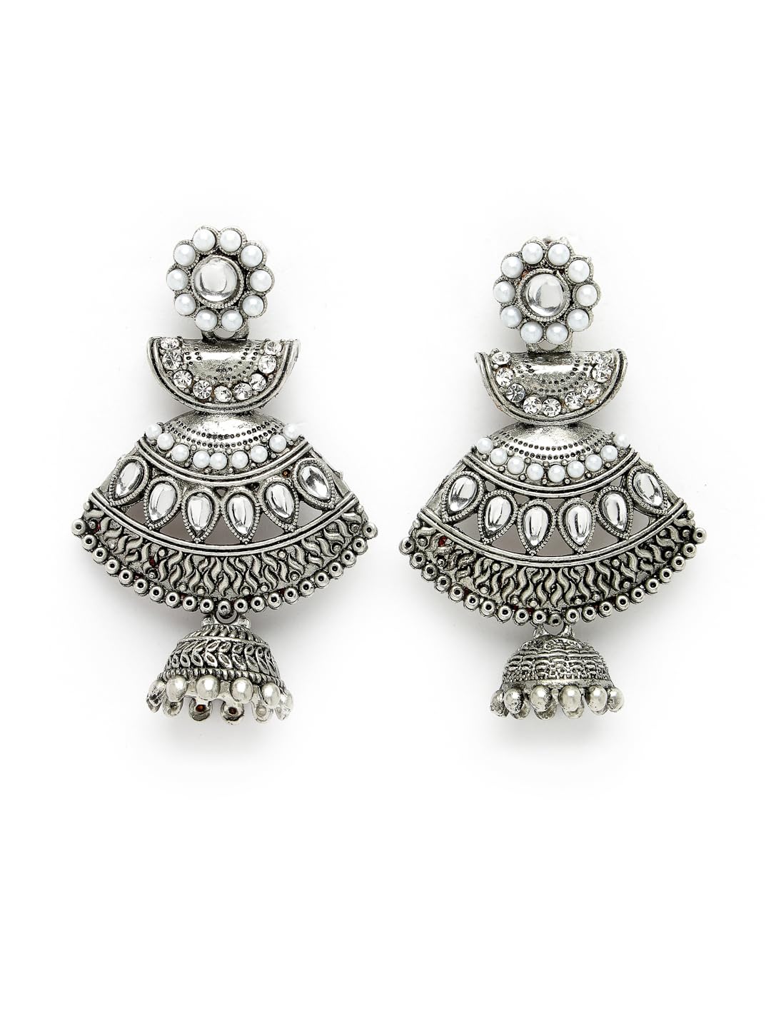 See full amazon price history chart for ADIVA Oxidised Silver-Plated Kundan Stone & Pearls Contemporary Traditional Jhumka Earrings Set for Women & Girls ADIVA Oxidised Silver-Plated Kundan Stone & Pearls Contemporary Traditional Jhumka Earrings Set for Women & Girls (B0CSSNN7ZT) Amazon Price History, Amazon Price Tracker