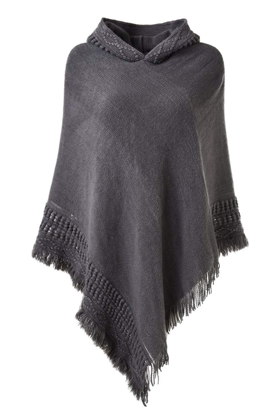 Styles I LoveWomen Knitted Hooded Poncho Crochet Pattern Pullover Cardigan Soft Wrap for Autumn Winter Season