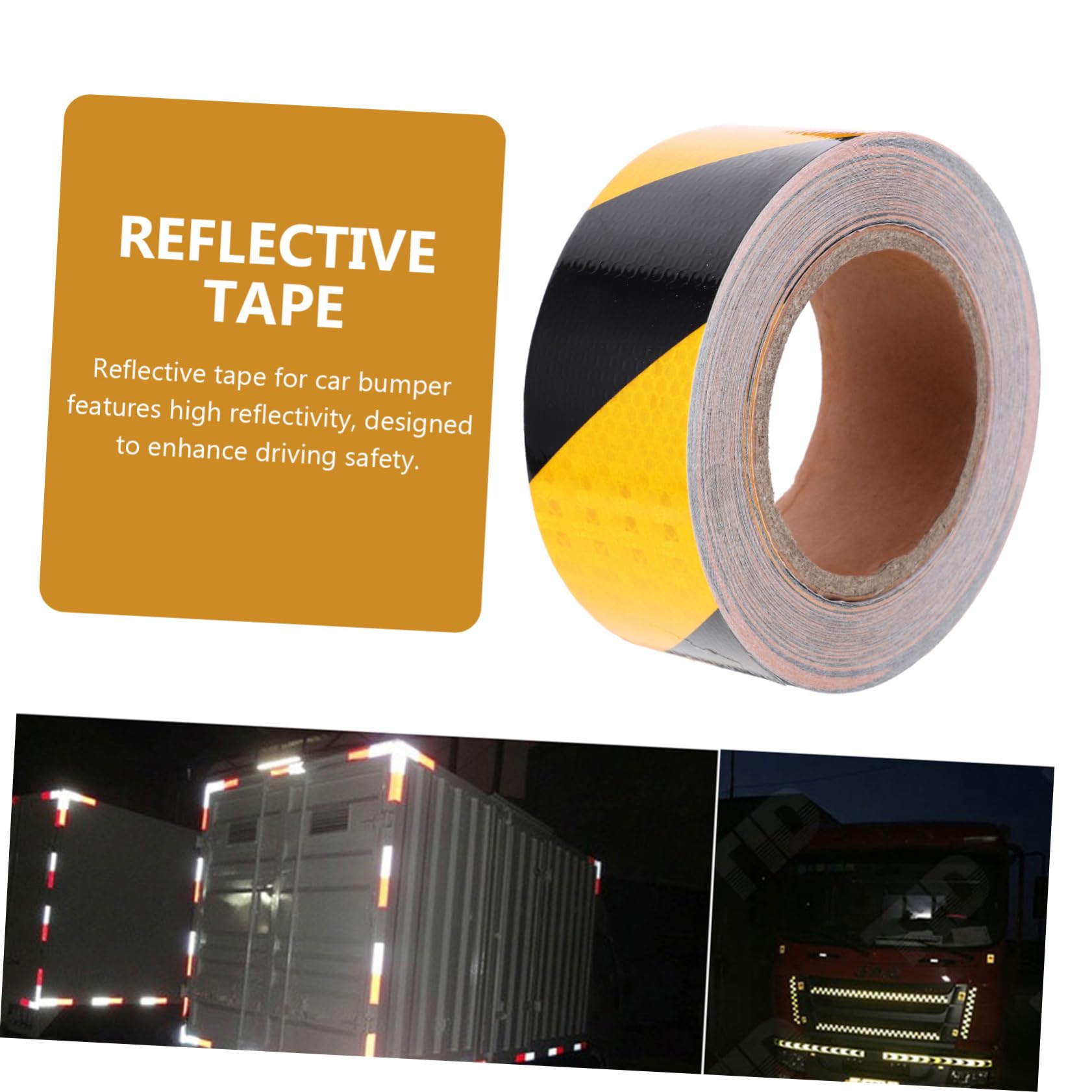 TOYANDONA 4 Cinta Reflectante Adhesiva Amarilla y para Vehículos Pegatina de Advertencia para la Visibilidad y Seguridad Carreteras para Camiones y Bicicletas