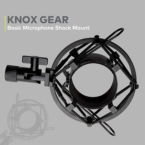 Miniatura 6 de Audio-Technica Micrófono de estudio de condensador AT2020 con filtro de engranajes Knox, brazo de pluma, cable y paquete de montaje de choque (5