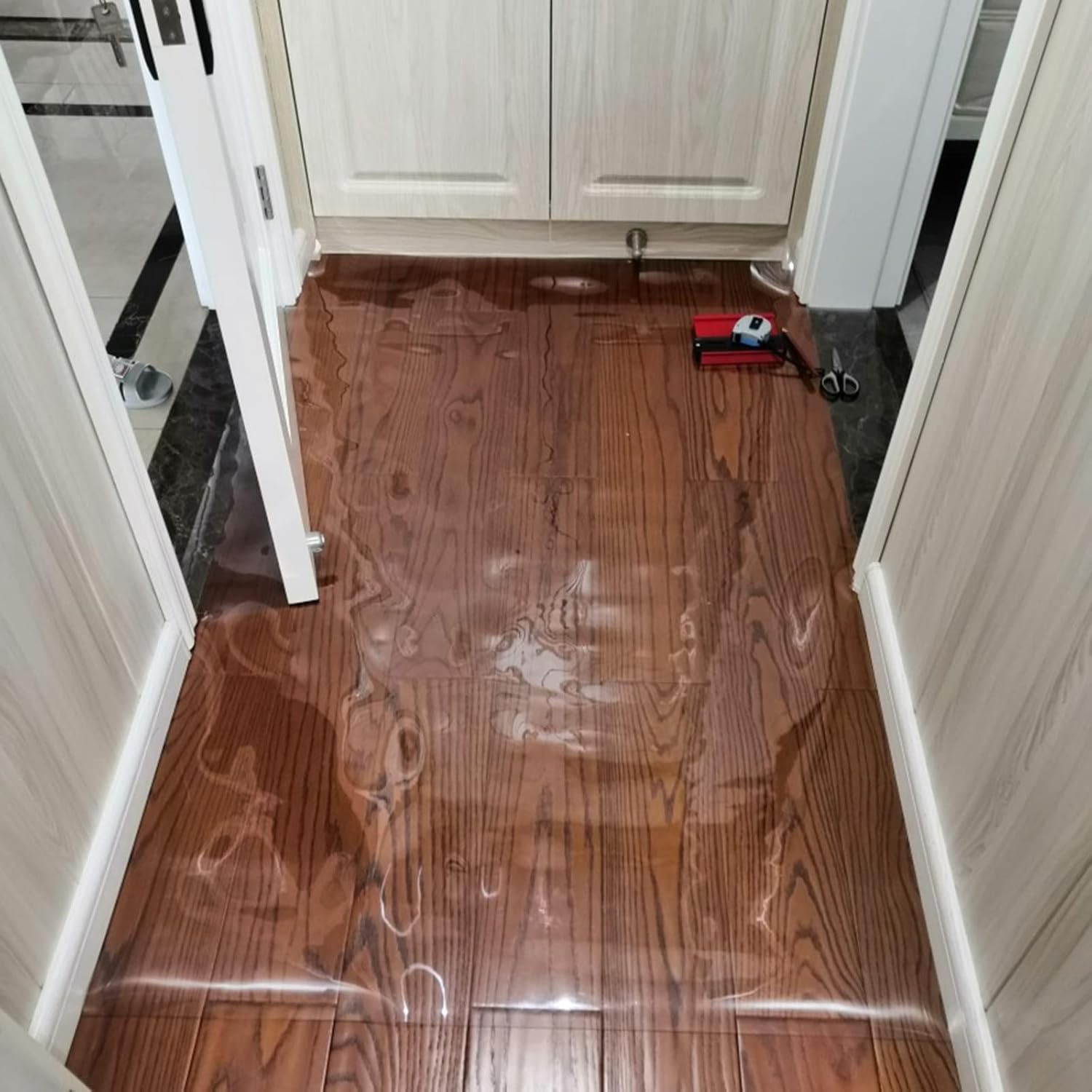 Entry Hardwood Floor Protector Mat, Clear Anti-Skid Runner Rugs for Foyer/Office/Home, 1.5mm Height Cuttable Carpet Protector, Waterproof Dustproof (Size : 1.5x5m/4.9x16.4ft) (1.4x2m/4.6x6.6ft