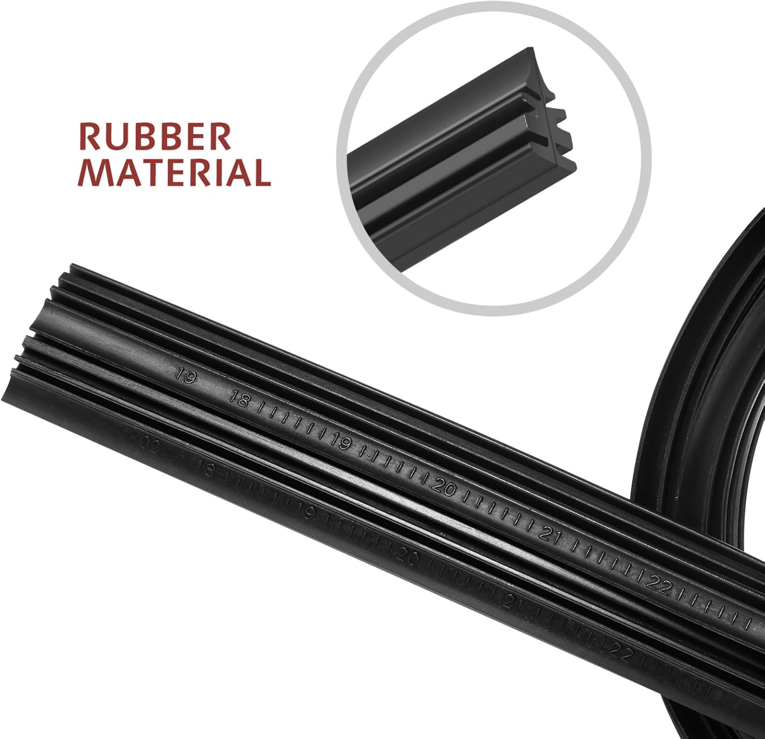 Generic 2Pcs Auto Car Wiper Rubber Strip Durable Black Windscreen Wiper Refill Easy Replacement for Enhanced Visibility