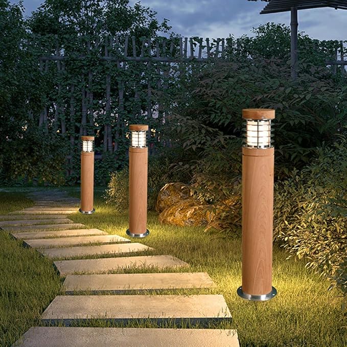 CHUNGYANG Minimalistische Park Outdoor Post Lights, Tuin Landschap LED Stigma Lampen, Teak Gazon Thuis Post Lamp, Villa Garden Outdoor Waterdichte Pijler Lichtpunt, Voor Dek, Passage photo 2