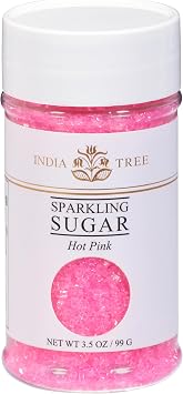 India Tree Hot Pink Sparkling Sugar, 3-1/2 oz.