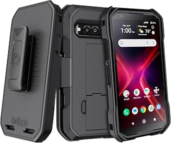 BELTRON DuraForce Pro 3 Case with Clip, Heavy Duty Case with Swivel Belt Clip for Kyocera DuraForce Pro3 5G E7200 Verizon Features Secure Fit & Built-in Kickstand Black