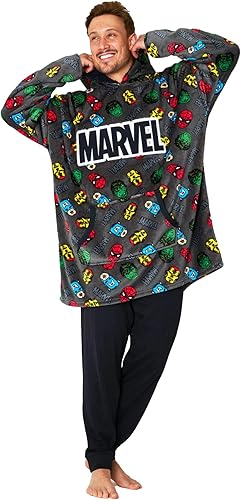Marvel Manta con capucha, suave y cómoda con capucha de gran tamaño para hombres y mujeres, manta moderna para adultos y adolescentes que pueden