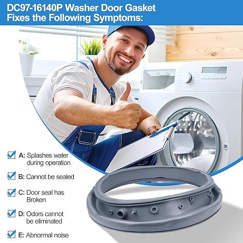 Miniatura 6 de Upgraded DC97-16140P Washer Door Seal Compatible with Samsung Washer Seal Replacement Parts,DC97-19755A Washer Door Boot WF45M5500AZ/A5
