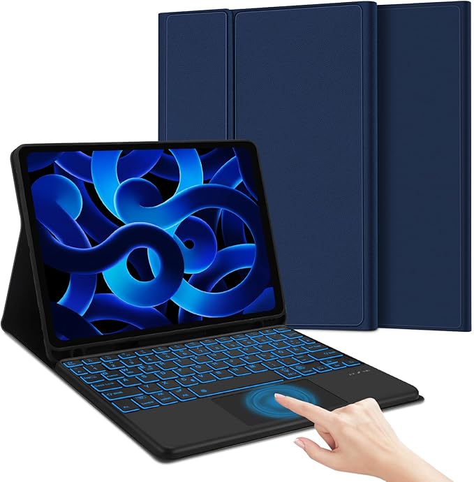 Ipad 5. Generation Hülle Mit Tastatur JADEMALL Tastatur Hülle mit Touchpad und Stifthalter für iPad Air 5
