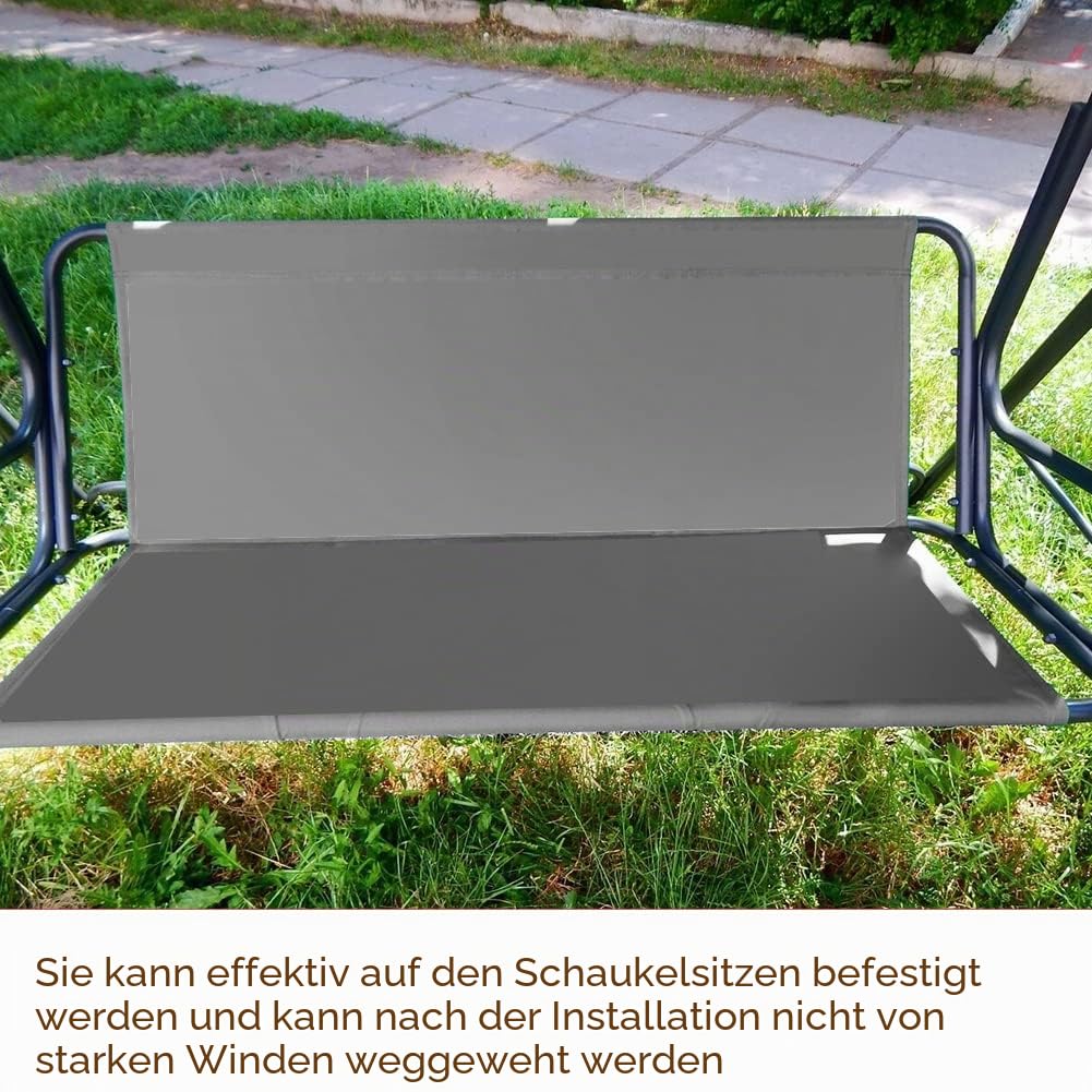 WingFly Gartensitzbezug für Schaukelstuhl, Schaukelstuhl, Sitzbezüge für Gartenschaukel, Abdeckung für Gartenstuhl, 2-/3-Sitzer (Grau, 158 x 52 x 52 cm)