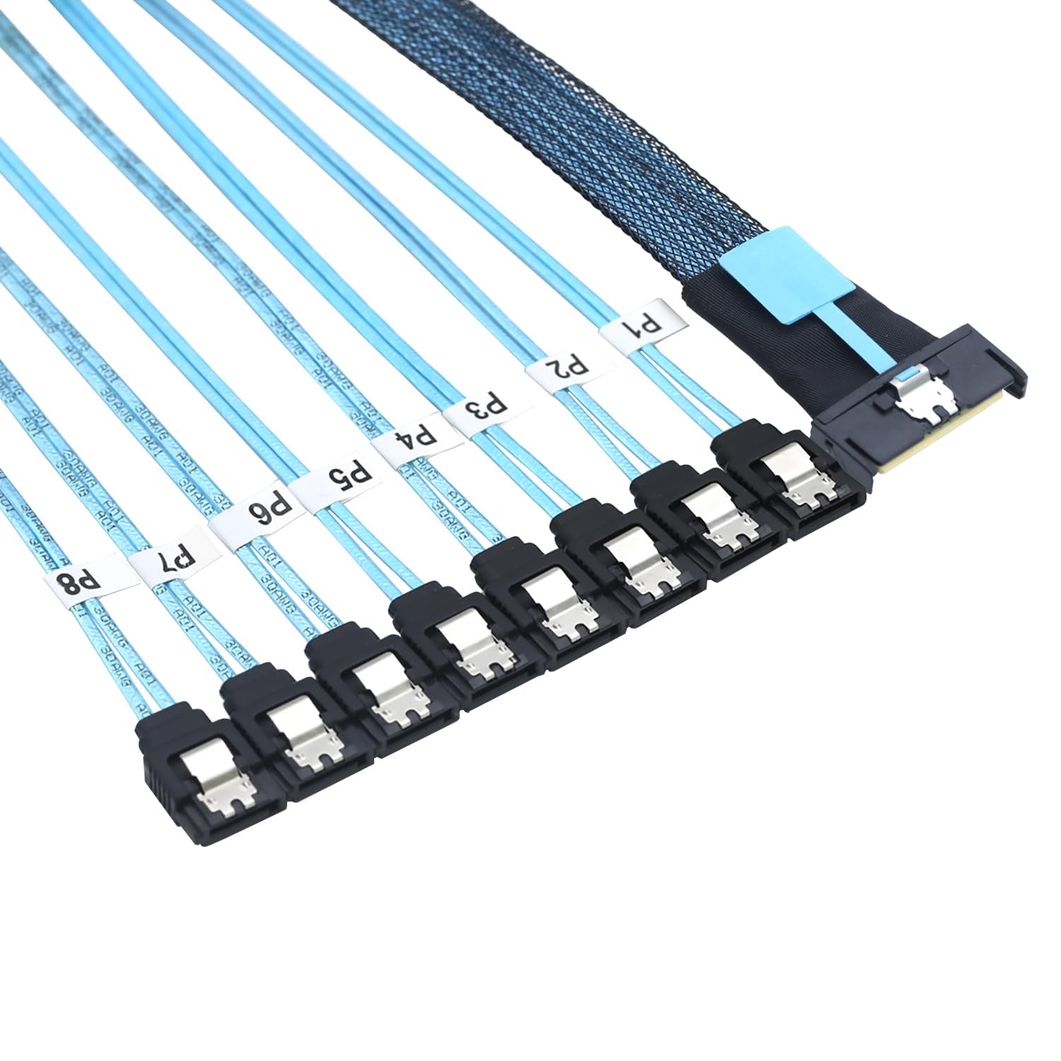 MCIO 74P 8X 8I SAS SFF-8654 8i PCI-E Ultraport Slimline 5.0 a 8X SATA 7P Hembra Cable (0.8m)