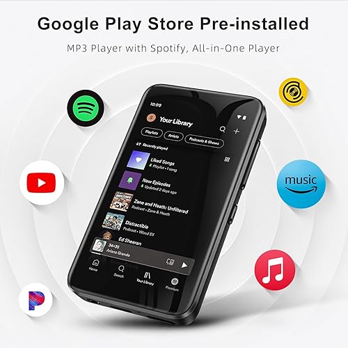 Miniatura 3 de G7mini - Reproductor de MP3 Android con WiFi y Bluetooth, pantalla táctil de 3.4 pulgadas con altavoz, 1300 mAh, compatible con SpotifyYouTubemúsica