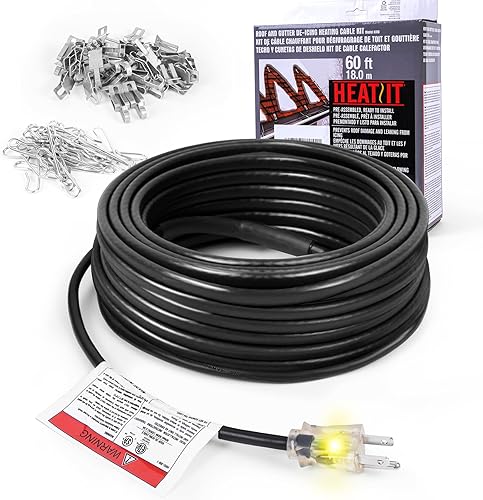 Cable deshielador HEATIT HIRD para techos y canaletas, 200 pies (61 m) 5 vatios por pie, Negro