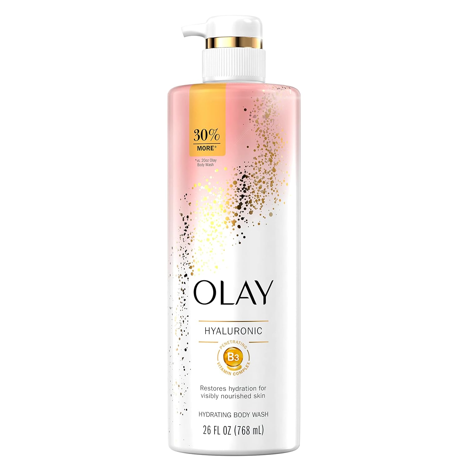 Olay Cleansing & Nourishing Body Wash for Women with Vitamin B3 and Hyaluronic Acid, Younger & Healthier Looking Skin, Fast Absorbing Formula, 26 fl oz