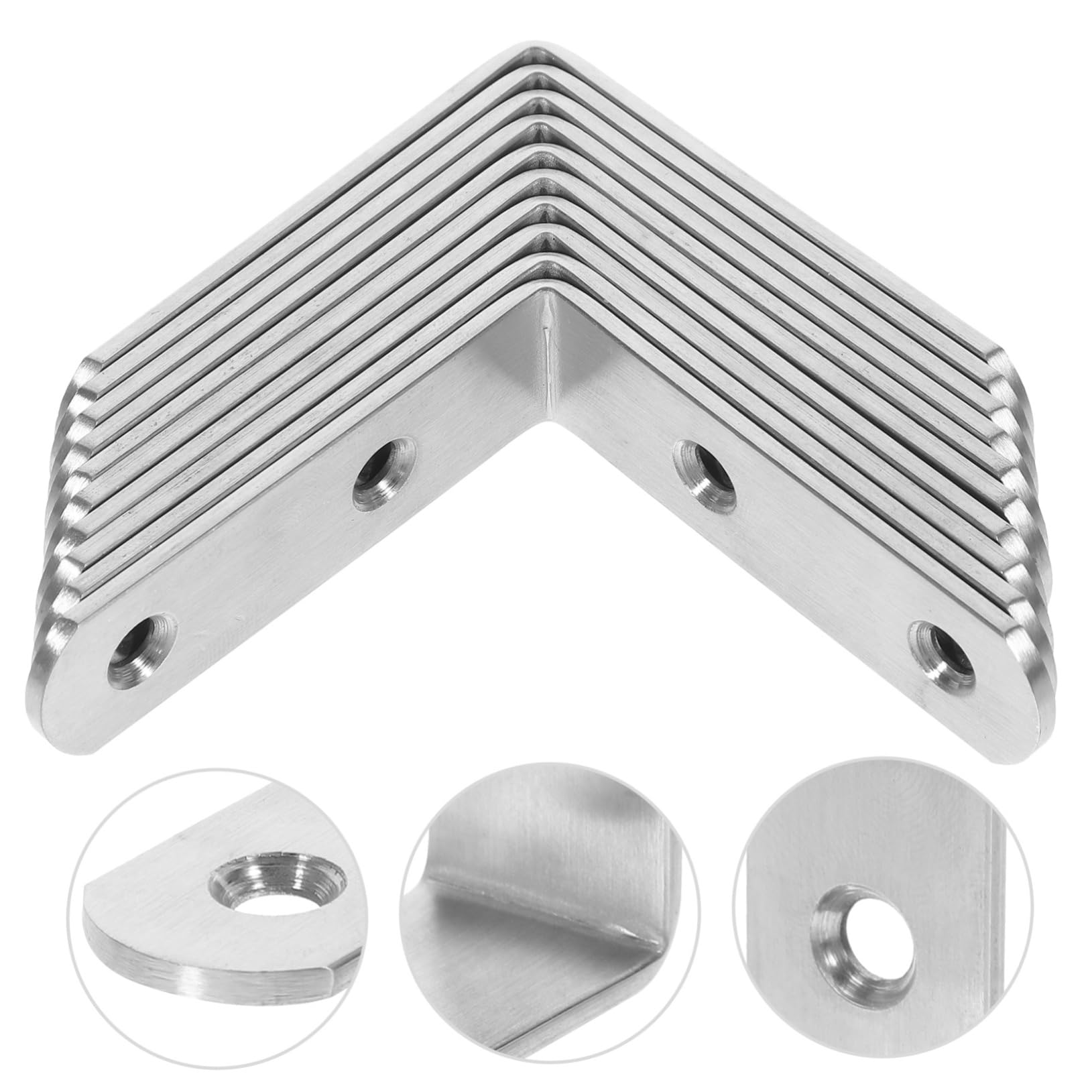 ULTECHNOVO 40pezzi Staffe Angolari Inox Per Supporto Shelf Legno Inossidabile Resistente Per Progetti Fai Te e Arredamento Mobile