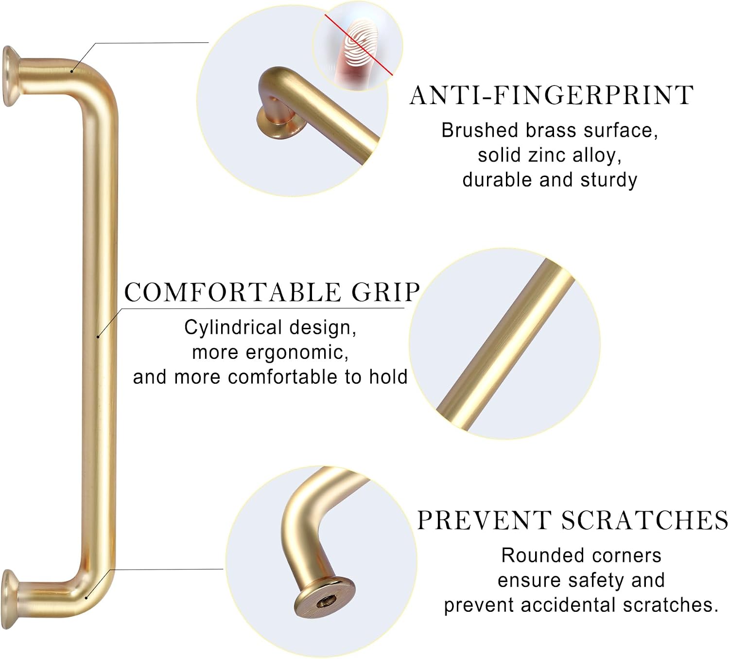 Malimali 10 Pack 5 Inch Brushed Brass Kitchen Cabinet Handles Copper Gold Cabinet Pulls Antique Dresser Drawer Pulls Farmhouse Kitchen Hardware for Cabinets Cupboard Closet