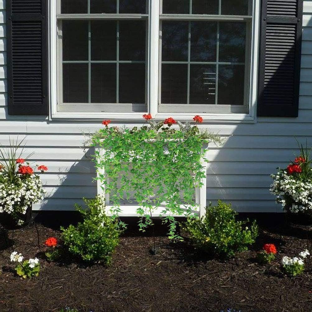 Artificial Hanging Vine, Sweet Potato Leaves Plastic Plants Greenery Faux Ivy Garland Fake Plant UV Resistant for Indoor Outdoor Garden Door Wall Baskets Wedding Party Table Decoration Green 4 Pcs - Image 6