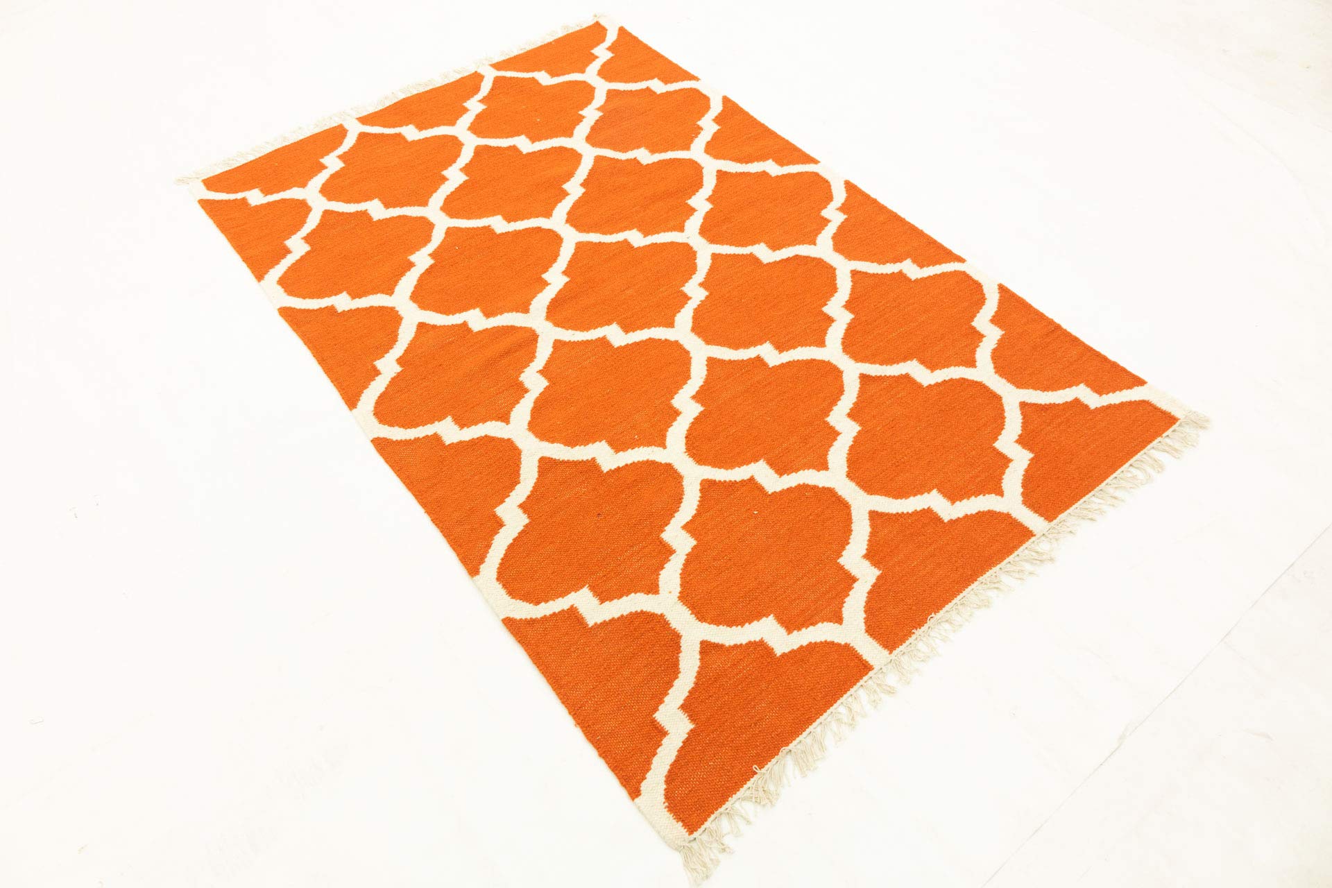 Kelim Tapis tissé à la main Orange uni 180 x 120 cm