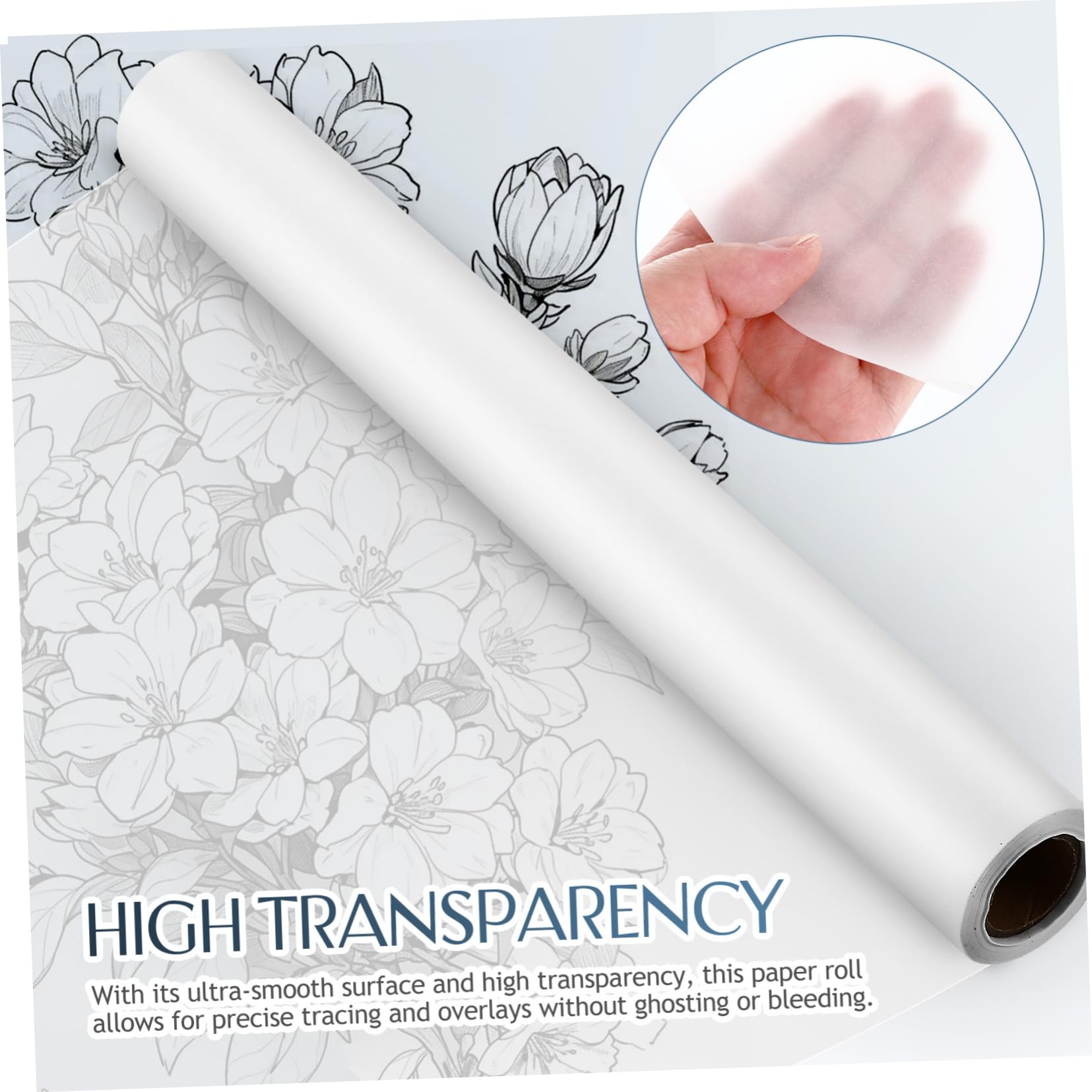 Carta da Lucido per Disegno Bianca per Artisti e Designer | Superficie Ultra Liscia, Alta Trasparenza, Uso Versatile per Calligrafia e Disegno