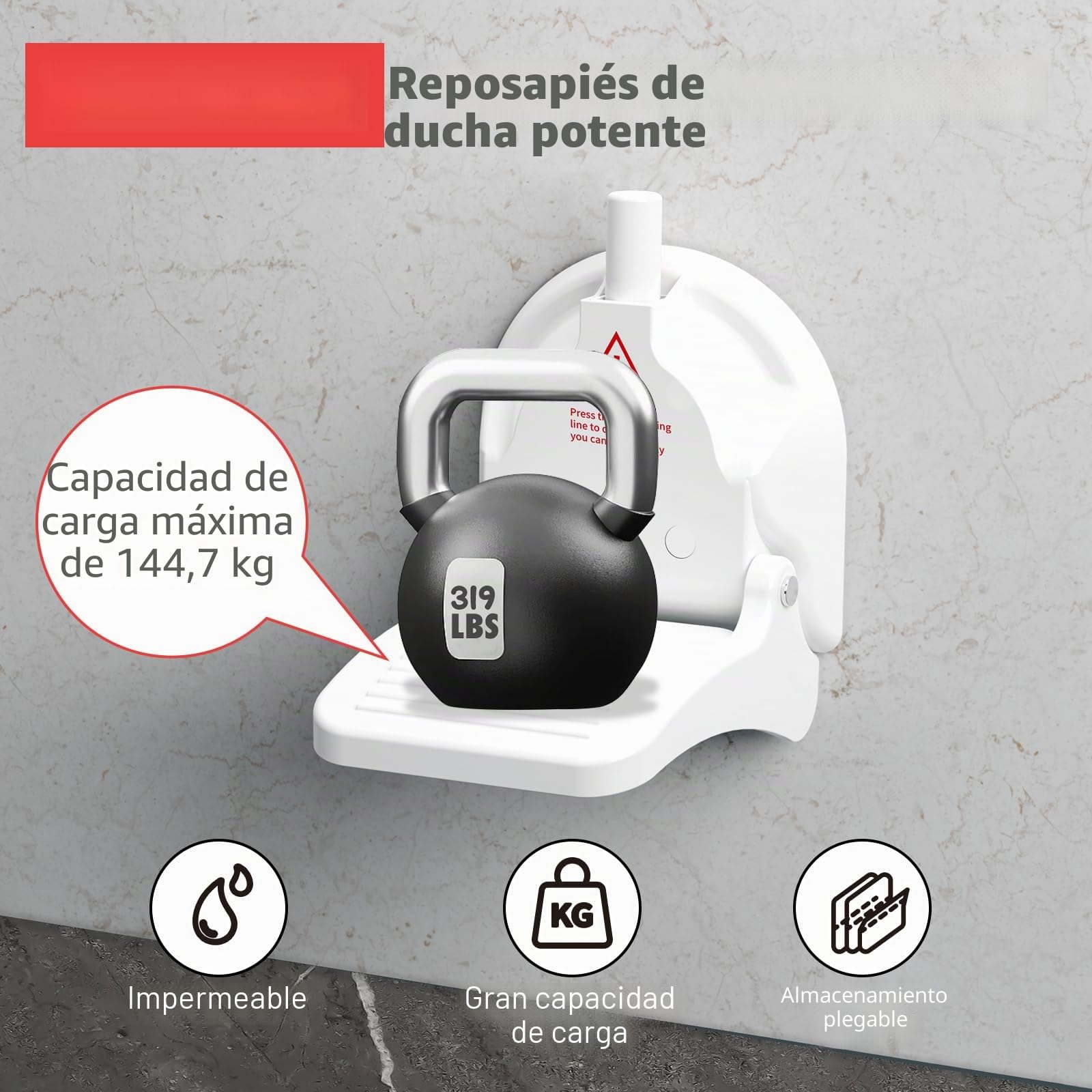 Showe - Reposapiés de ducha con ventosa sin perforación, reposapiés para afeitarse piernas, pedal de baño reutilizable, reposapiés de pedicura, asistencia de piernas de afeitado de ducha, capacidad de