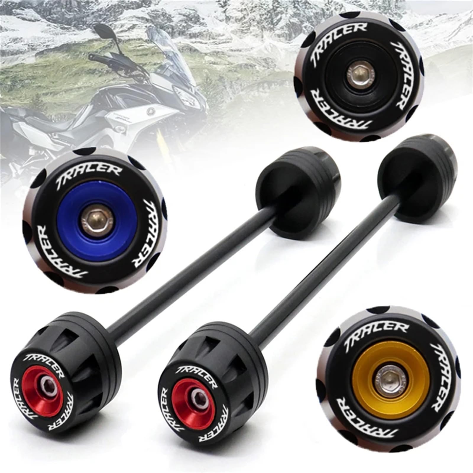 Tylna Oś Przednia Widelec Crash Slider Pasuje Do YAMAHA TRACER7 TRACER9 2021 MT09 MT07 TRACER 700 900 GT 2022 Ochraniacz Koła Motocykla(Green)