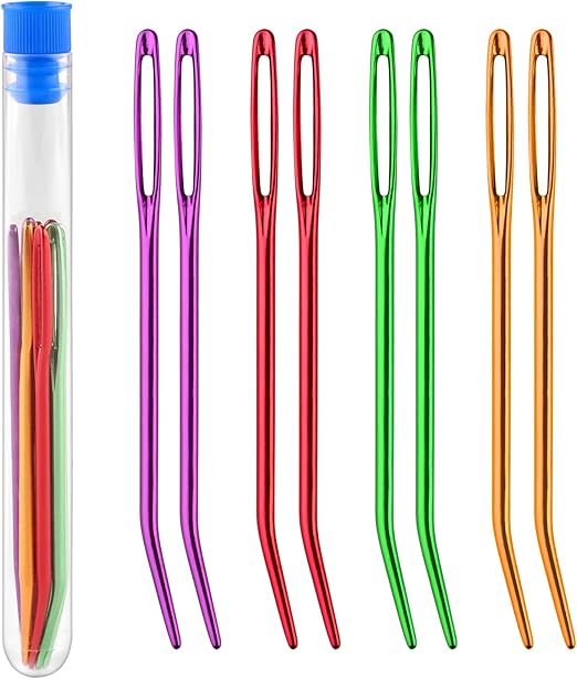 Repair Sewing Needles, Big Needle and Giant Tapestry Needles with Transparent Bottle for Crochet Darning Beading Quilting Weaving Crafts, Total 8 Pcs