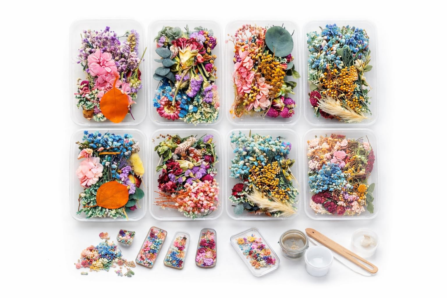 TRAIS - Natural Dried Pressed Flowers for Resin Art Real Botanical Flowers Kit for Epoxy Resin Jewelry Making Candle Soap Nail Art DIY Craft Decoration Mix-[Random Box, Multicolour] (2)-picture-38