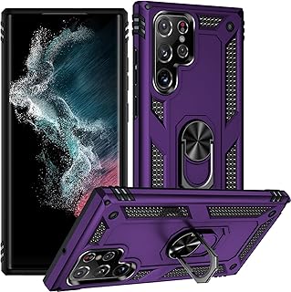 S22 Ultra Case,S22 Ultra 5G Case,ADDIT [ Military Grade ] 15ft. Drop Tested Protective Case with Magnetic Car Mount Ring Holder Stand Cover for Samsung Galaxy S22 Ultra/S22 Ultra 5G - Purple