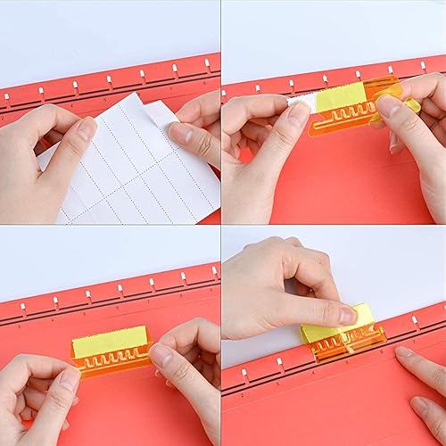 Miniatura 6 de Pestañas para carpetas de archivos, 60+120 juegos de pestañas multicolor para colgar carpetas con insertos para carpetas colgantes, pestañas
