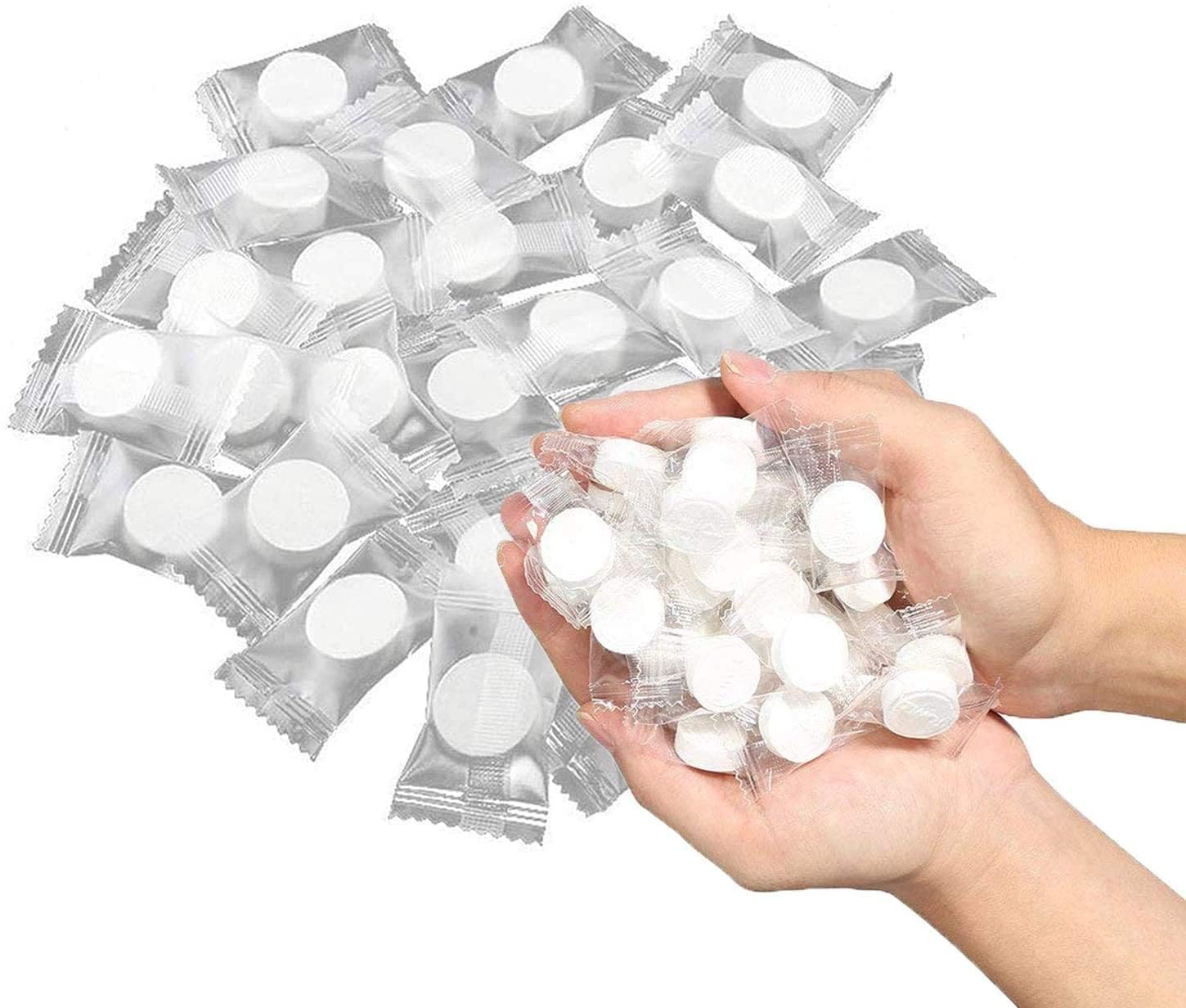 Disposable towel tablets | Magic Tablet Coin Tissue Mini Compressed Cotton Towel | Facial Cleansing for travel, camping, picnic | Water Activated Coin Tissue (100 pcs)-image-45