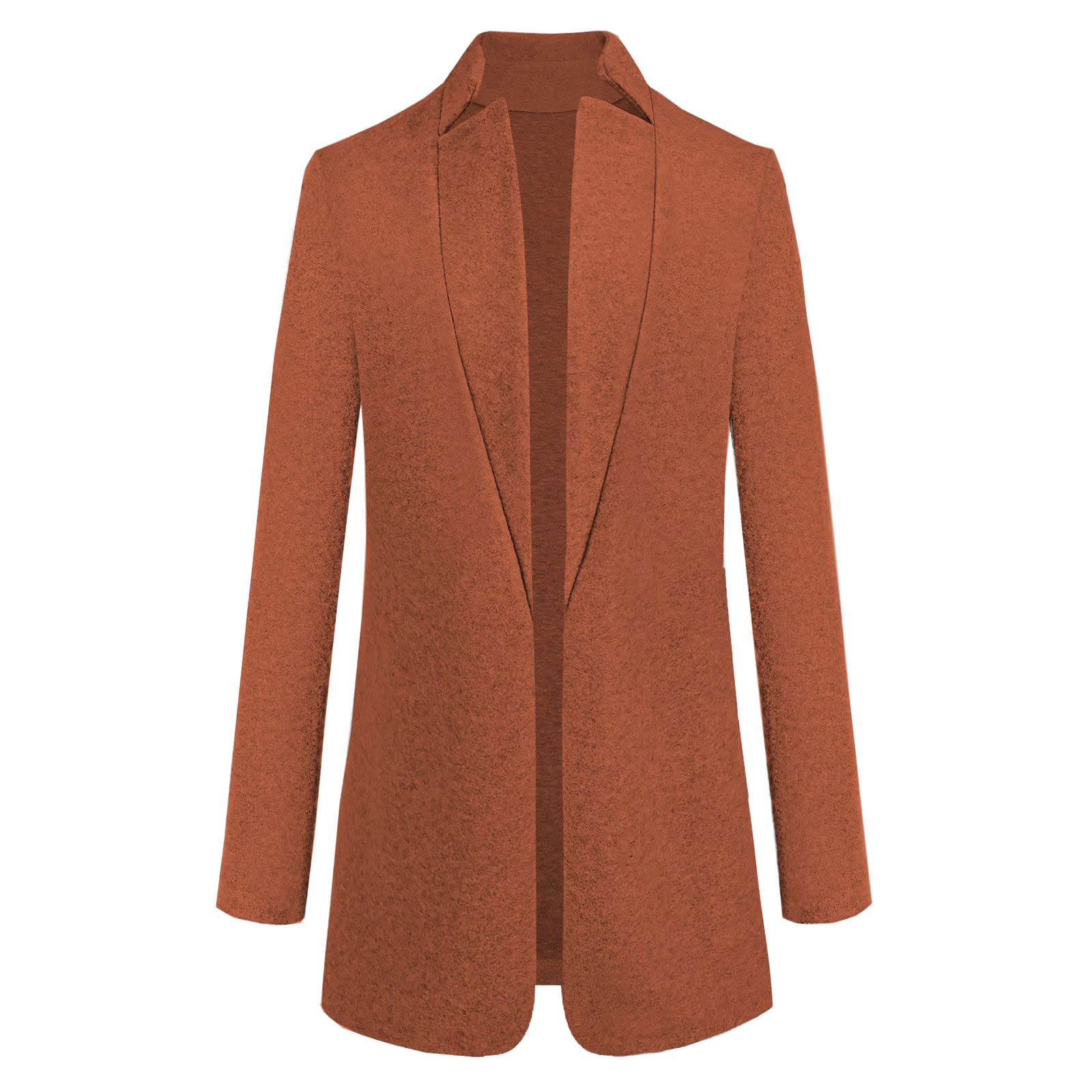 Chaqueta Mujer Invierno Abrigos De Cazadora Forro Polar，Abrigo corto peludo cárdigan abierto traje largo mujer manga larga sólida chaqueta delantera forro polar exterior elegante chaqueta femenina