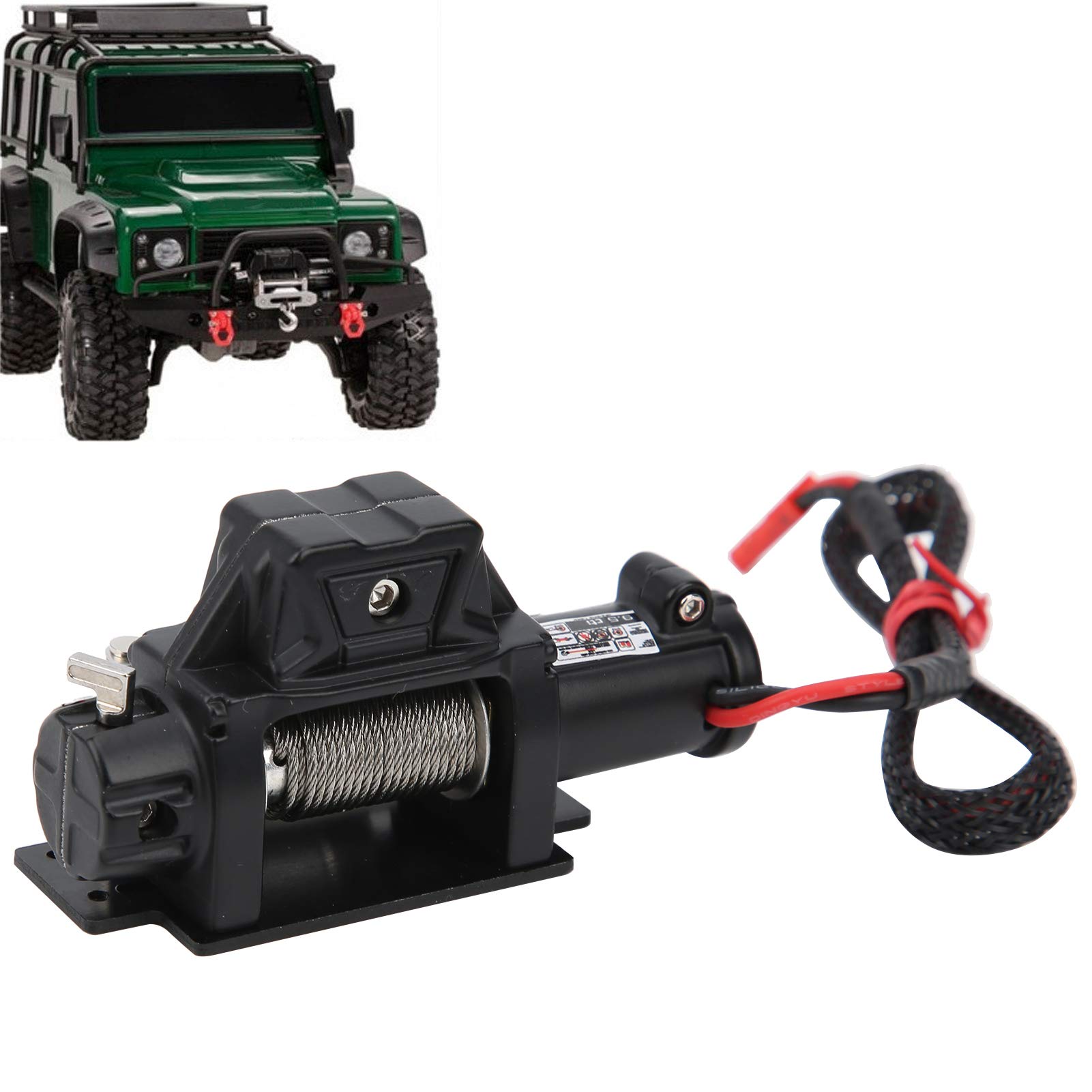 RC Crawler Winch Kit, RC Winch Fernbedienung RC Zubehör Kompatibel für CC01 SCX10 / D90 TF2 1/10 RC Axial Car(schwarz)