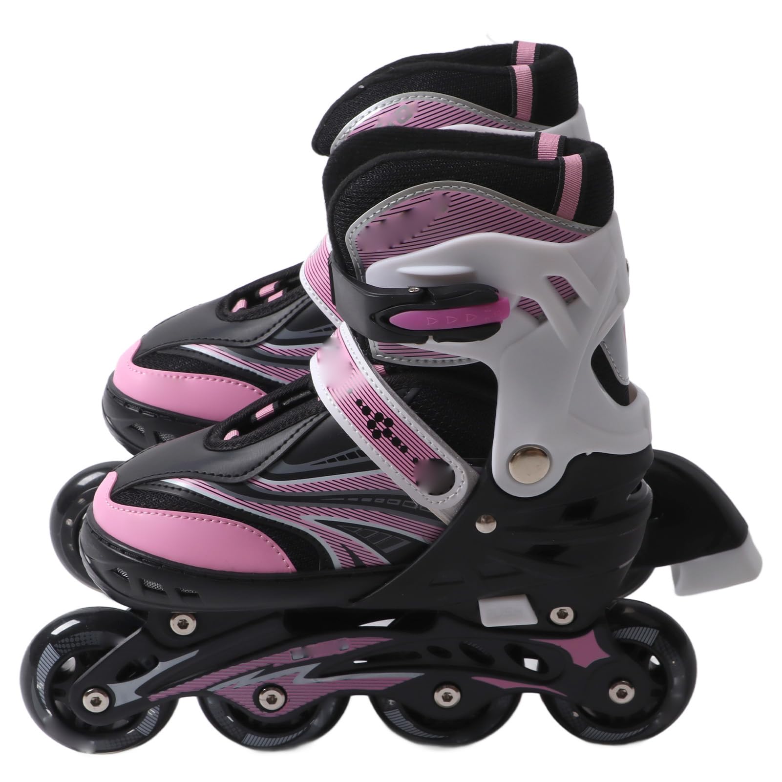 Patins pour Enfants, Patins à roulettes Roses M Réglables en PU, à roulettes Stables pour Fille, Garçon et Adolescent